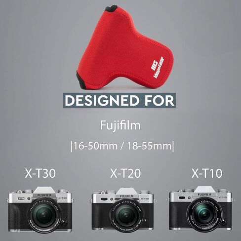 ميجا جير حافظة كاميرا MG579 فائقة الخفة من النيوبرين متوافقة مع فوجي فيلم X-T30 MII، X-T30، X-T20 (عدسات 16-50 ملم / 18-55 ملم)، X-T10 - اسود in Saudi Arabia