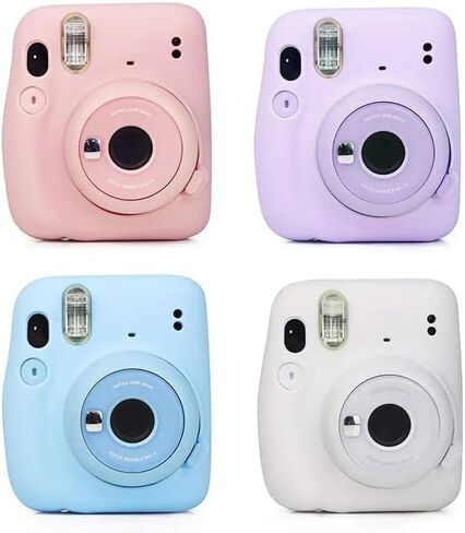 Camera Silicone Protective Case for Fujifilm Instax Mini11 Mini 11 Shell Protective Cover Soft Shell Solid Color Scratch-Proof Case (White) in Kuwait