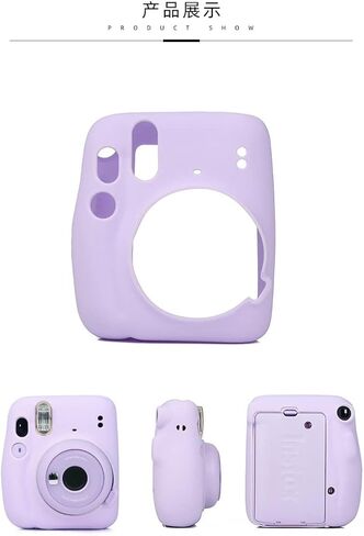 Camera Silicone Protective Case for Fujifilm Instax Mini11 Mini 11 Shell Protective Cover Soft Shell Solid Color Scratch-Proof Case (White) in Kuwait