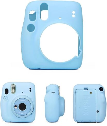 Camera Silicone Protective Case for Fujifilm Instax Mini11 Mini 11 Shell Protective Cover Soft Shell Solid Color Scratch-Proof Case (White) in Kuwait