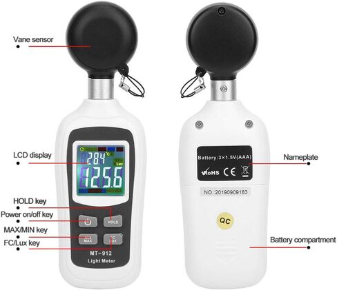 KIWOP ABS مقياس الضوء الرقمي المحمول مقياس الإضاءة إدارة صيانة الإضاءة للمدرسة in Kuwait