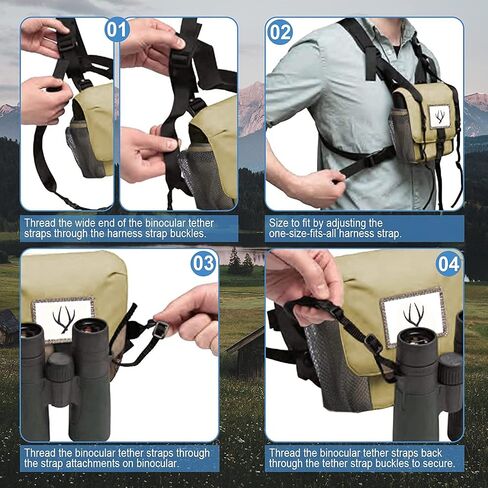 Binocular Harness Chest Pack, Celticbird Binoculars Harness and Case, Binocular Accessories, Adjustable Bino Harness for Vortex Binocular Monocular in Saudi Arabia