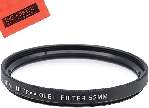 52mm UV Filter for Canon EOS M50 Mark II with 55-200mm, EF-S 24mm f/2.8, Fujifilm XT-200 with 15-45mm, XF35mm F1.4 R, Nikon Z5 with 24-50mm, NIKKOR Z 40mm, D5100, D5200, D5300, D5500 with 18-55mm Lens in Saudi Arabia