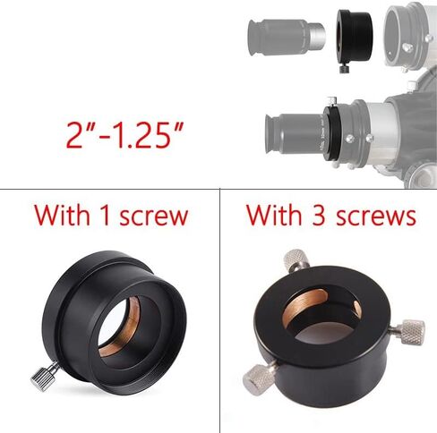 Telescope Accessory Set 2 to 1.25 Inch Eyepiece Adapter Telescope Astronomy 50.8mm to 31.7mm Metal Adapter for Binoculars Monocular Telescope Camera (Color : 2-1.25 with 3 Screws) in Saudi Arabia