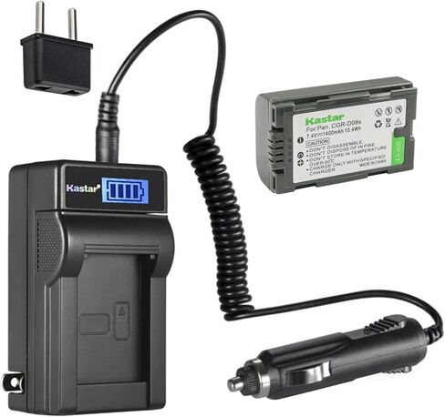 Kastar 1-Pack CGA-D08 Battery and LCD AC Charger Compatible with Panasonic PV-DV953, PV-GS2, PV-GS9, PV-GS11, PV-GS12, PV-GS13, PV-GS14, PV-GS15, PV-GS16, PV-BP8, PV-D401, PV-VM202, DZ-MX5000 in Kuwait