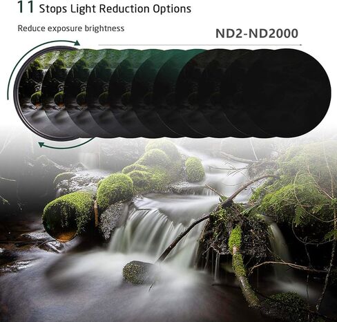 فلتر ND متغير 46 مم، فلتر كثافة محايدة ND2 إلى ND2000 من GREEN.L، زجاج Schott عالي الدقة مع طبقة MRC16، طلاء نانو، فلتر تصوير احترافي لعدسة الكاميرا in Kuwait