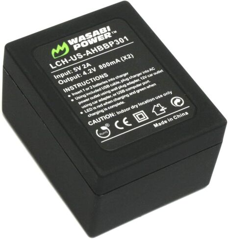 شاحن بطارية واسابي باور مزدوج USB لكاميرات جو برو هيرو 3، هيرو 3 بلس (مع مقابس السيارة والولايات المتحدة) in Kuwait