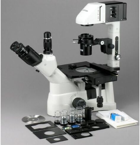 AmScope 40X-1500X Infinity Kohler Plan Inverted Microscope with 11.6" 60fps Real-time Imaging System in Saudi Arabia