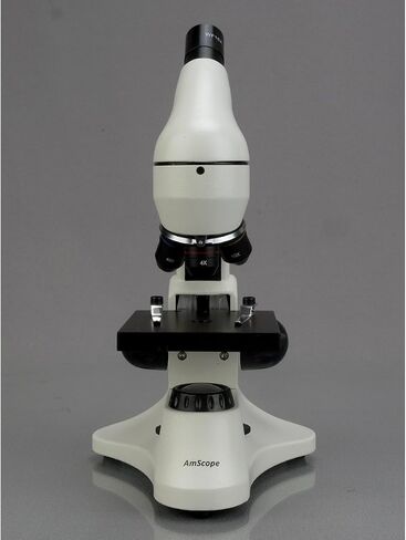 AmScope M120C-2L-PB10-E5 مجهر رقمي، عدسات WF10x وWF25x، تكبير 40x-1000x، برايتفيلد، إضاءة LED العلوية والسفلية، مرحلة عادية، تتضمن شرائح فارغة ومعدة، كاميرا 5 ميجابكسل وبرامج in Saudi Arabia
