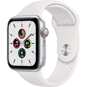 Apple Watch SE (GPS + Cellular, 40mm) - Silver Aluminum Case with White Sport Band (Renewed) in Kuwait