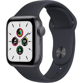 Apple Watch SE (GPS, 44mm) - Space Grey Aluminium Case with Midnight Sport Band - Regular (Renewed) in Kuwait