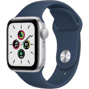 Apple Watch SE (GPS, 40mm) - Silver Aluminum Case with Abyss Blue Sport Band (Renewed) in Kuwait