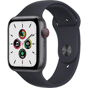 Apple Watch SE (GPS + Cellular, 44mm) Space Gray Aluminum Case with Midnight Sport Band (Renewed) in Kuwait