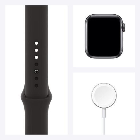 Apple Watch SE (GPS, 44mm) - Space Gray Aluminum Case with Black Sport Band (Renewed) in Saudi Arabia