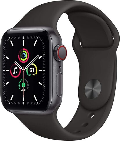 Apple Watch SE (GPS + Cellular, 40mm) - Space Gray Aluminum Case with Black Sport Band (Renewed) in Saudi Arabia