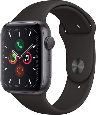 Apple Watch Series 5 (GPS, 44mm) - Space Gray Aluminum Case with Black Sport Band in Saudi Arabia