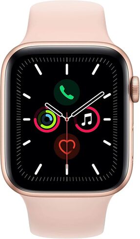 Apple Watch Series 5 (GPS, 40MM) - Gold Aluminum Case with Pink Sand Sport Band (Renewed) in Saudi Arabia