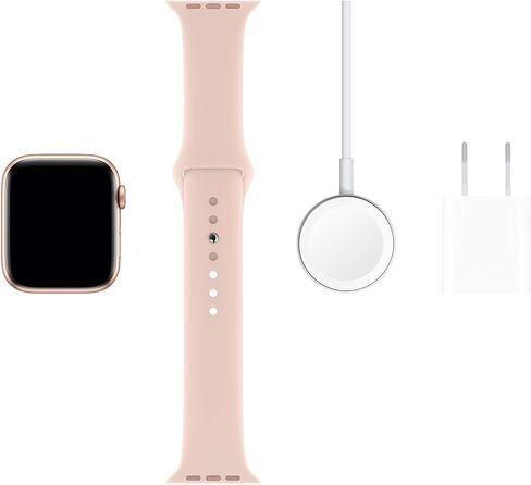 Apple Watch Series 5 (GPS, 40MM) - Gold Aluminum Case with Pink Sand Sport Band (Renewed) in Saudi Arabia
