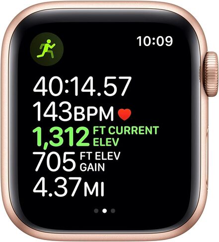 Apple Watch Series 5 (GPS, 40MM) - Gold Aluminum Case with Pink Sand Sport Band (Renewed) in Saudi Arabia