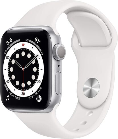 Apple Watch Series 6 (GPS + Cellular, 44mm) - Gold Aluminum Case with Pink Sport Band (Renewed) in Saudi Arabia