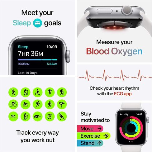 Apple Watch Series 6 (GPS + Cellular, 44mm) - Gold Aluminum Case with Pink Sport Band (Renewed) in Saudi Arabia