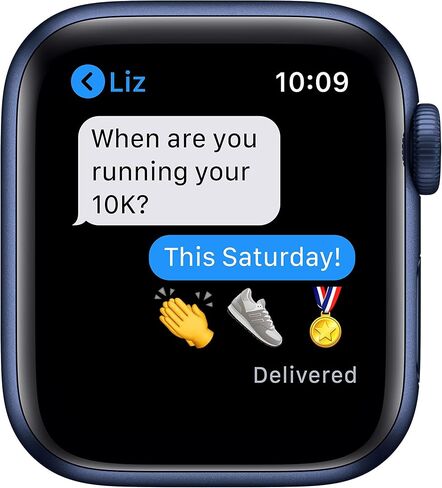Apple Watch Series 6 (GPS + Cellular, 44mm) - Gold Aluminum Case with Pink Sport Band (Renewed) in Saudi Arabia
