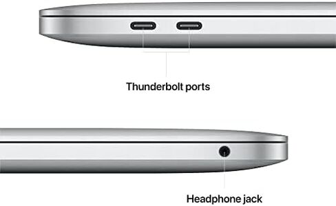 كمبيوتر محمول Apple 2022 MacBook Pro مع شريحة M2: شاشة Retina مقاس 13 بوصة، وذاكرة وصول عشوائي (RAM) سعة 8 جيجابايت، وذاكرة تخزين SSD سعة 512 جيجابايت، وشريط لمس، ولوحة مفاتيح بإضاءة خلفية، وكاميرا FaceTime HD. يعمل مع آيفون وآيباد؛ فضة in Kuwait