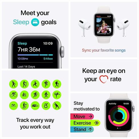 Apple Watch SE (GPS, 40mm) - Gold Aluminum Case with Pink Sand Sport Band (Renewed) in Saudi Arabia