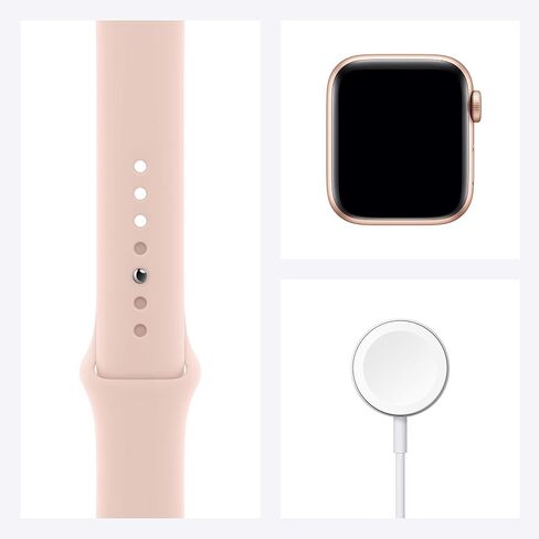 Apple Watch SE (GPS, 40mm) - Gold Aluminum Case with Pink Sand Sport Band (Renewed) in Saudi Arabia