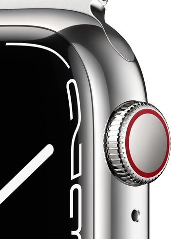 Apple Watch Series 7 (GPS + Cellular, 41mm) Silver Stainless Steel Case with Silver Milanese Loop (Renewed) in Saudi Arabia