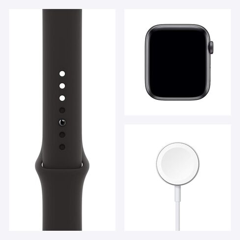 Apple Watch Series 6 (GPS, 44mm) - Space Gray Aluminum Case with Black Sport Band (Renewed) in Saudi Arabia