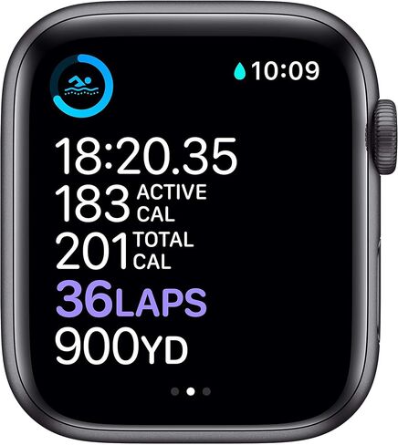 Apple Watch Series 6 (GPS, 44mm) - Space Gray Aluminum Case with Black Sport Band (Renewed) in Saudi Arabia