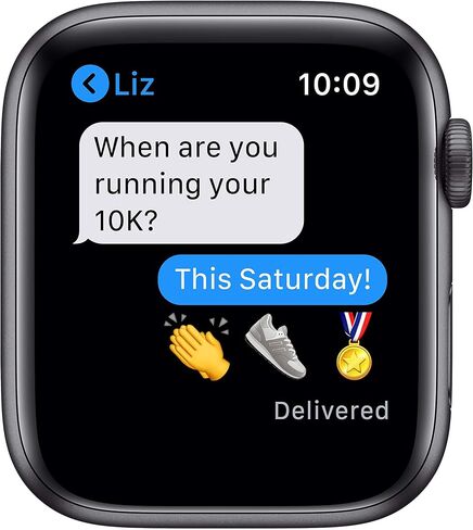 Apple Watch Series 6 (GPS, 44mm) - Space Gray Aluminum Case with Black Sport Band (Renewed) in Saudi Arabia