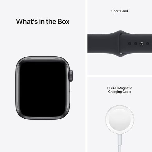 Apple Watch SE (GPS, 44mm) - Space Grey Aluminium Case with Midnight Sport Band - Regular (Renewed) in Saudi Arabia