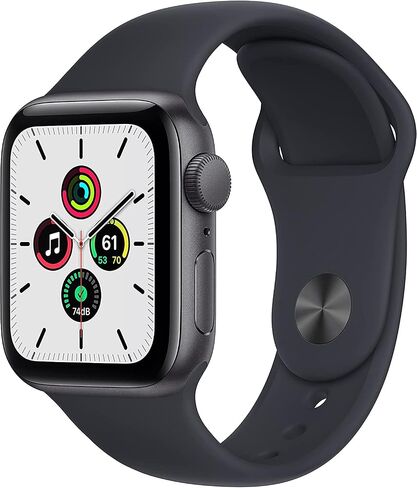 Apple Watch SE (GPS, 44mm) - Space Grey Aluminium Case with Midnight Sport Band - Regular (Renewed) in Saudi Arabia