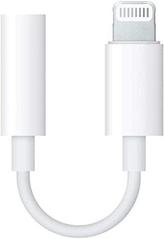 سماعات أذن Apple EarPods مع ميكروفون وسماعات أذن عن بعد باللون الأبيض مع محول مقبس سماعة الرأس Lightning إلى 3.5 ملم (تم تجديده) in Saudi Arabia