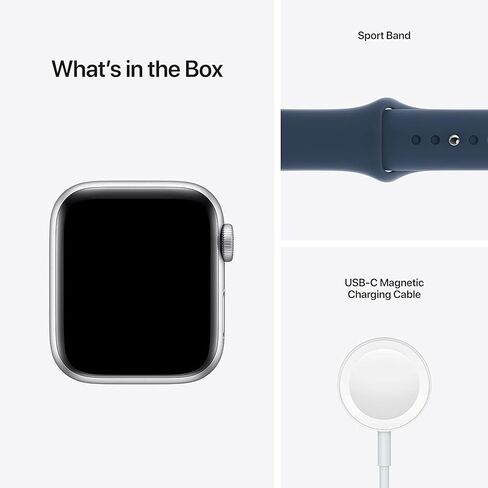 Apple Watch SE (GPS, 40mm) - Silver Aluminum Case with Abyss Blue Sport Band (Renewed) in Kuwait