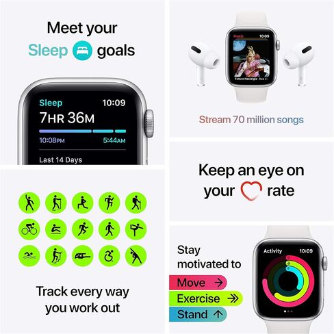 Apple Watch Series SE 44mm Gold Aluminum (GPS+Cellular) - MYEP2LL/A (Renewed) in Saudi Arabia