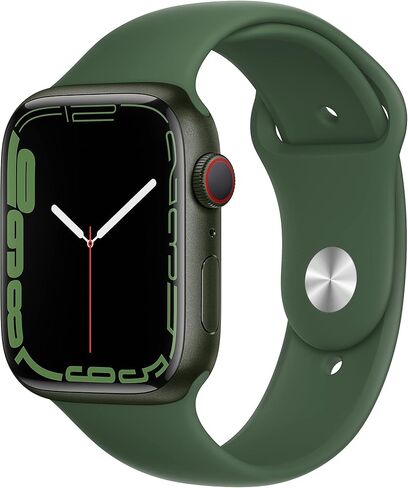 Apple Watch Series 7 (نظام تحديد المواقع + شبكة خلوية، مقاس 45 ملم) هيكل من الألومنيوم باللون الأخضر مع سوار رياضي من نوع Clover، عادية (متجددة) in Kuwait