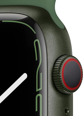 Apple Watch Series 7 (نظام تحديد المواقع + شبكة خلوية، مقاس 45 ملم) هيكل من الألومنيوم باللون الأخضر مع سوار رياضي من نوع Clover، عادية (متجددة) in Kuwait