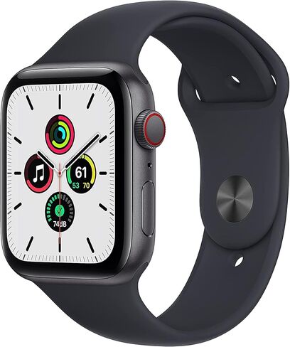 Apple Watch SE (GPS + Cellular, 44mm) Space Gray Aluminum Case with Midnight Sport Band (Renewed) in Saudi Arabia