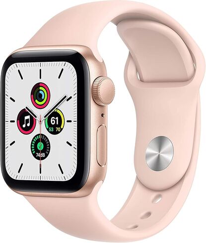 Apple Watch SE (GPS, 44mm) - Gold Aluminum Case with Pink Sand Sport Band (Renewed) in Saudi Arabia