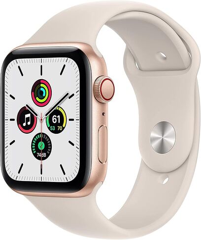 Apple Watch Series SE (GPS + Cellular, 44MM) Gold Aluminum/Starlight Band (Renewed) in Saudi Arabia