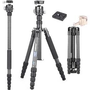 10 Layers Carbon Fiber Travel Tripod Monopod-INNOREL RT55C with 36mm Panoramic Ball Head 360 Degree and Carrying Case Professional Lightweight Compact Tripods for Digital Camera Camcorder DSLR in Saudi Arabia