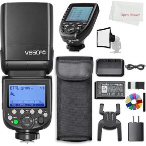 فلاش كاميرا Godox V860III-N TTL 2.4G GN60 HSS مع ضوء تشكيل قابل للتعديل بـ 10 سرعات، بطارية استرداد سريعة للغاية مع جهاز إرسال Xpro-N متوافق مع كاميرا نيكون in Kuwait