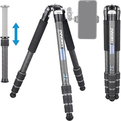 حامل ثلاثي من ألياف الكربون-INNOREL CT85C حامل ثلاثي احترافي محمول لكاميرا DSLR حامل عالي التحمل مع أنبوب 32 مم/1.26 بوصة مركز جاذبية منخفضة 360 درجة رأس كروي بانورامي أقصى تحميل 55 رطل/25 كجم عمود مركزي قصير in Kuwait
