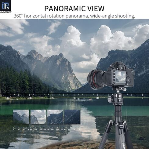 10 Layers Carbon Fiber Travel Tripod Monopod-INNOREL RT55C with 36mm Panoramic Ball Head 360 Degree and Carrying Case Professional Lightweight Compact Tripods for Digital Camera Camcorder DSLR in Saudi Arabia