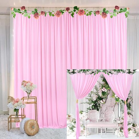 Ivory Backdrop Curtain for Wedding Parties Wrinkle Free Ivory Photo Curtains Backdrop Drapes Fabric Decoration for Baby Shower Photoshoot 5ft x 8ft,2 Panels in Saudi Arabia
