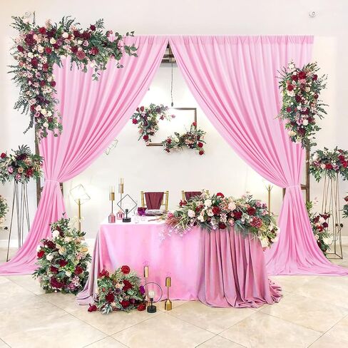 Ivory Backdrop Curtain for Wedding Parties Wrinkle Free Ivory Photo Curtains Backdrop Drapes Fabric Decoration for Baby Shower Photoshoot 5ft x 8ft,2 Panels in Saudi Arabia