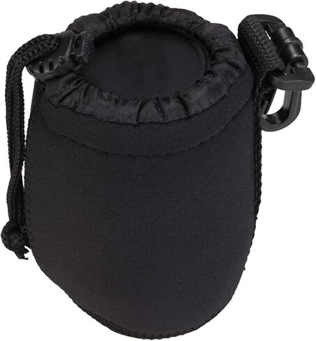 Medium Size Waterproof Drawstring Lens Pouch Black Neoprene DSLR Camera Lens Bag Compatible with Sony Olympus Panasonic in Saudi Arabia